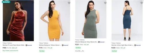 Image of Tokyo Talkies Women's Dresses upto 90% Discount