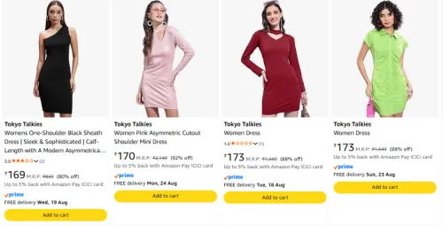 Image of Tokyo Talkies Women's Dresses Upto 92% Off