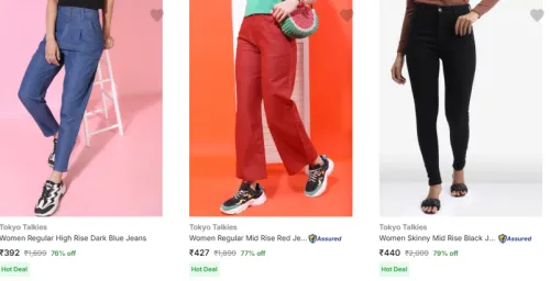 Image of Tokyo Talkies Women's Jeans at Minimum 70% Discount