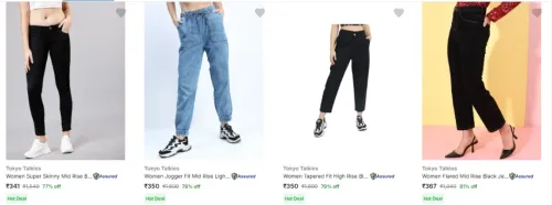 Image of Tokyo Talkies Women's Jeans upto 82% Discount