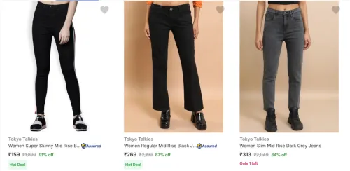 Image of Tokyo Talkies Women's Jeans upto 91% Discount
