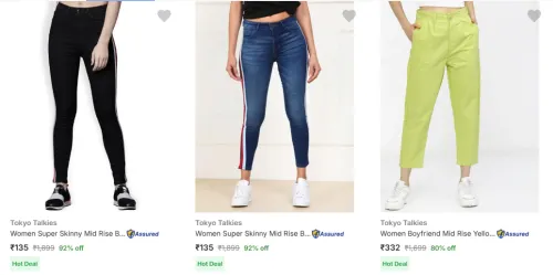 Image of Tokyo Talkies Women's Jeans upto 92% Discount