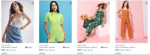 Image of Tokyo Talkies Women's Jumpsuits Starting @ ₹185
