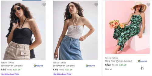 Image of Tokyo Talkies Womens Jumpsuits Upto 84% Discount