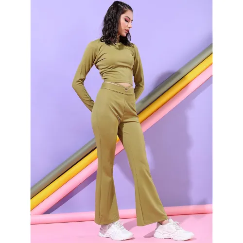 Image of Tokyo Talkies Women's Long Sleeves Round Neck Solid Co-Ords | Stylish Co-Ords | Casual Co-Ords