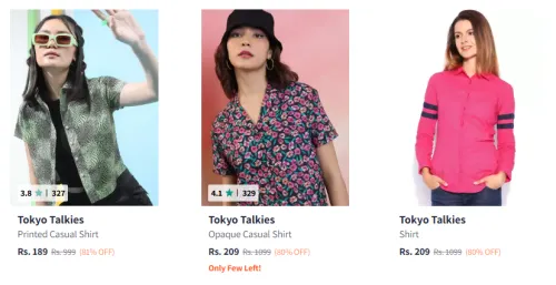 Image of Tokyo Talkies Women's Shirts at minimum 80% Discount