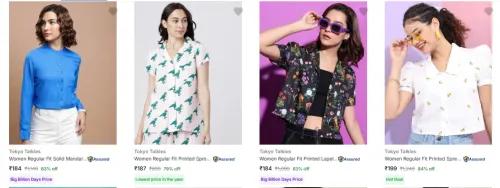 Image of Tokyo Talkies Women's Shirts upto 84% Discount