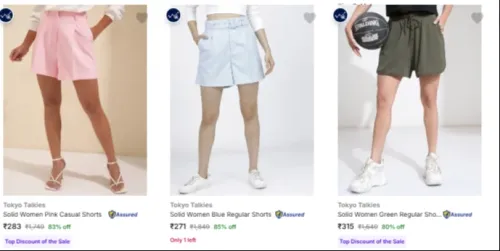 Image of Tokyo Talkies Women's Shorts at minimum 85% Discount