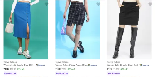 Image of Tokyo Talkies Women's Skirts upto 87% Discount