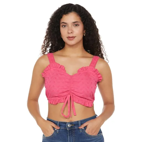 Image of Tokyo Talkies Women's Sleeveless Sweet Heart Neck Solid Tops| Stylish Casual