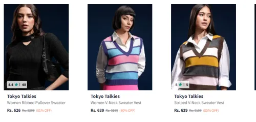 Image of Tokyo Talkies Women's Sweaters at minimum 80% Discount