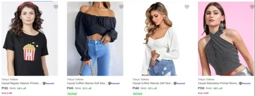 Image of Tokyo Talkies Women's Tops Starting @ ₹130