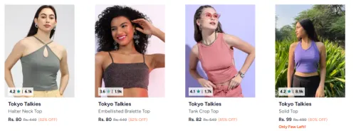 Image of Tokyo Talkies women's Tops starting @ ₹80