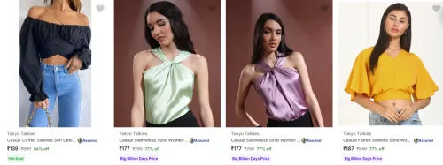 Image of Tokyo Talkies Women's Tops starting at ₹139