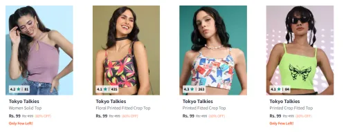 Image of Tokyo Talkies Women's Tops starting at ₹99