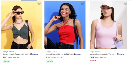 Image of Tokyo Talkies Women's Tops upto 80% Discount