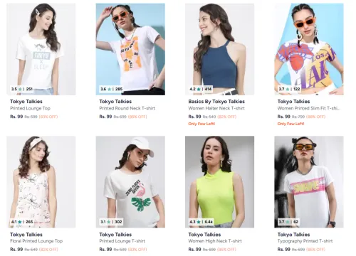 Image of Tokyo Women's Talkies Clothing @ ₹99 