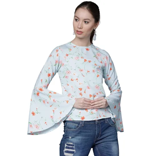 Image of Tokyo Talkies Women's Long Sleeves Round Neck Printed Tops| Stylish | Casual Wear