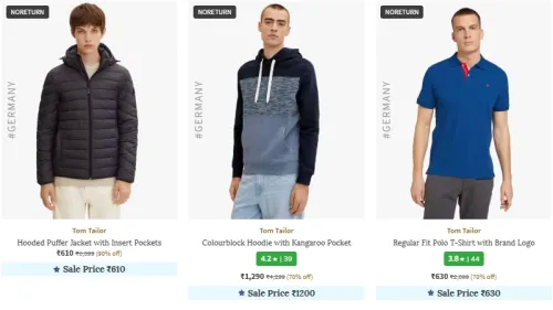 Image of Tom Tailor Men's Clothing @ Upto 90% OFF 