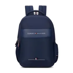Tommy Hilfiger Joshua Polyester Unisex 15 Inch Laptop Backpack - Navy | 21 Ltr Capacity| Padded & Adjustable Strap | Water Resistant | 3 Compartment | Water Bottle Holder | USB Cable holder Pocket