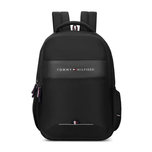 Image of Tommy Hilfiger Joshua Polyester Unisex 15 Inch Laptop Backpack - Black