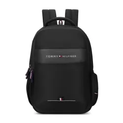 Tommy Hilfiger Joshua Polyester Unisex 15 Inch Laptop Backpack - Black