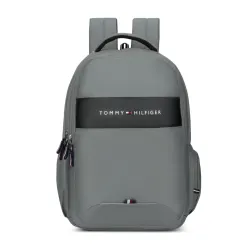 Tommy Hilfiger Joshua Polyester Unisex 15 Inch Laptop Backpack - Light Grey