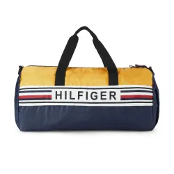 Tommy Hilfiger Gym Shoulder Duffel Bag Kendall | Navy + Yellow | Detachable & Adjustable Strap | 42 LTR Capacity | Water