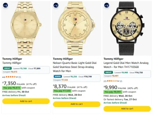 Image of Tommy Hilfiger Legend Gold Dial Men Watch Analog Watch