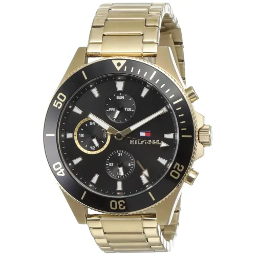 Image of Tommy Hilfiger Mens Black Dial Analog Watch