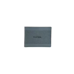 Tommy Hilfiger Mens Benin Global Coin Wallet - Grey | Laser-Etched Leather