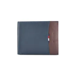 Tommy Hilfiger Mudcreek Leather Global Coin Wallet for Men - Brown & Tan, 4 Card Slots
