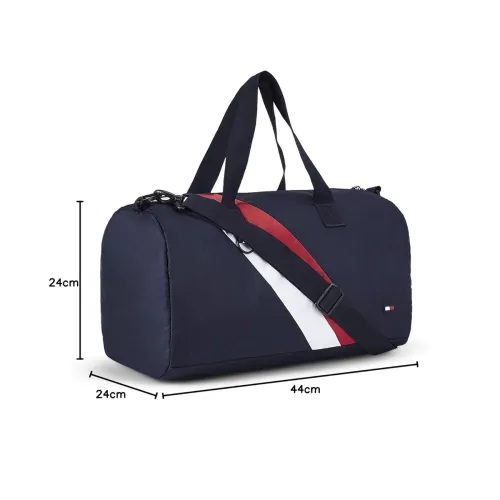 Image of Tommy Hilfiger Polyester 44 cms Navy + White +Red Gym Shoulder Bag