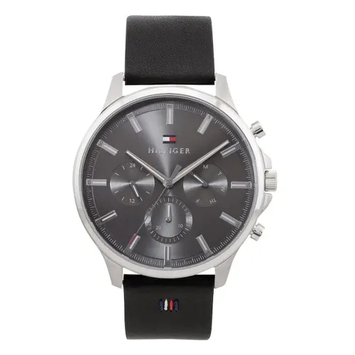 Image of Tommy Hilfiger Quartz Grey Dial Leather Strap Casual Watch