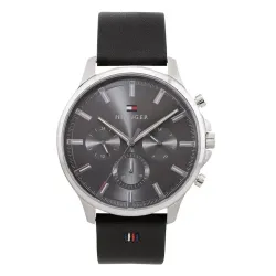 Tommy Hilfiger Quartz Grey Dial Leather Strap Casual Watch