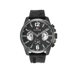 Tommy Hilfiger Tucker with Qtz Black Dial Black Strap Watch