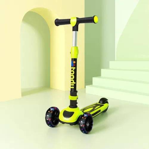 Image of Tondu Mars Kick Scooter for Kids 3+ Years - Foldable Kids Scooter with PVC Wheels & Adjustable Height - Kick Scooter Cap