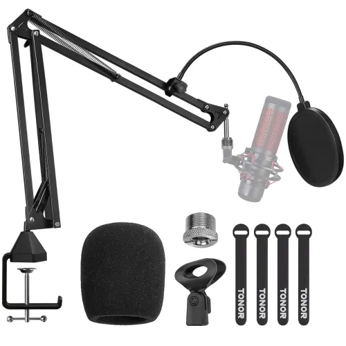 Image of TONOR Microphone Arm Stand, TONOR Adjustable Suspension Boom Scissor Mic Stand with Pop , 3 / 8 \ ' to 5 / 8 \ ' Adapter