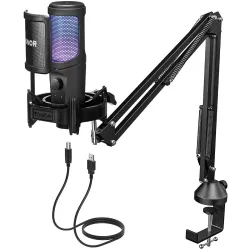 TONOR RGB USB Gaming Microphone Kit, Podcast Microphone for PC