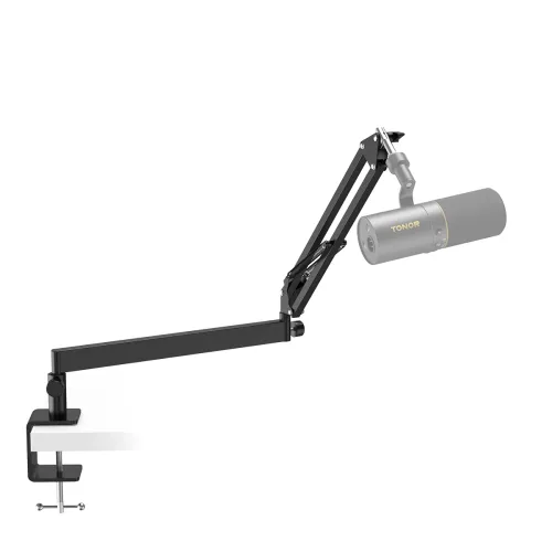 Image of Tonor Mic Arm Desk Mount, Low Profile Boom Arm, Microphone Arm, Adjustable Mic Stand with Desk Mount Clamp, Cable Manage