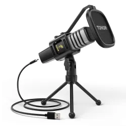 TONOR USB Microphone, Condenser Computer PC Mic with Tripod Stand