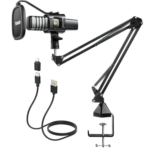 Image of TONOR USB Microphone Kit, PC Podcast Recording Cardioid Condenser Computer Mic Set for Gaming, Streaming, Singing, Voice