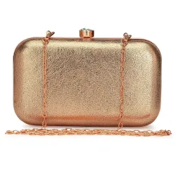 TOOBA Handicraft Hand Embroidered Box Clutch Bag Purse for Bridal, Casual, Wedding Copper