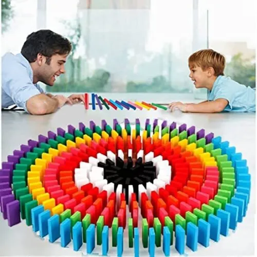 Image of TOOBIL 60-Piece Wooden Domino Blocks Set