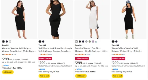 Image of Toochki Women's Dresses starting @ ₹299