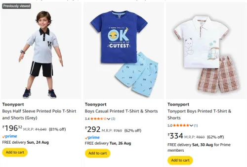Image of Toonyport Boys Dresses Starting @ ₹196