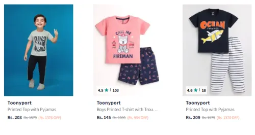 Image of Toonyport Kids Clothing Set Starting @ ₹145