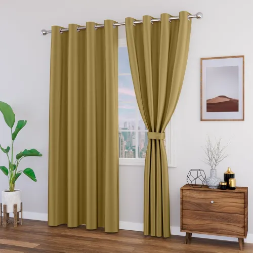 Image of Top Drapes 80-90% Blackout Window Curtains with Tie Back 5 feet 2 Pcs 