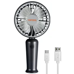 Topzeal Mini Portable Rechargeable USB Table Fan, 1200mAh