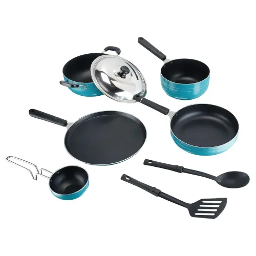 Image of Tosaa Popular Nonstick Cookware 8 Pcs Gift Set Amber Includes 1 -Flat Tawa, 1- Kadhai, 1 -Frying pan, 1- Sauce pan, 1 - 